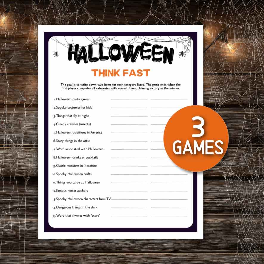 halloween think quick game