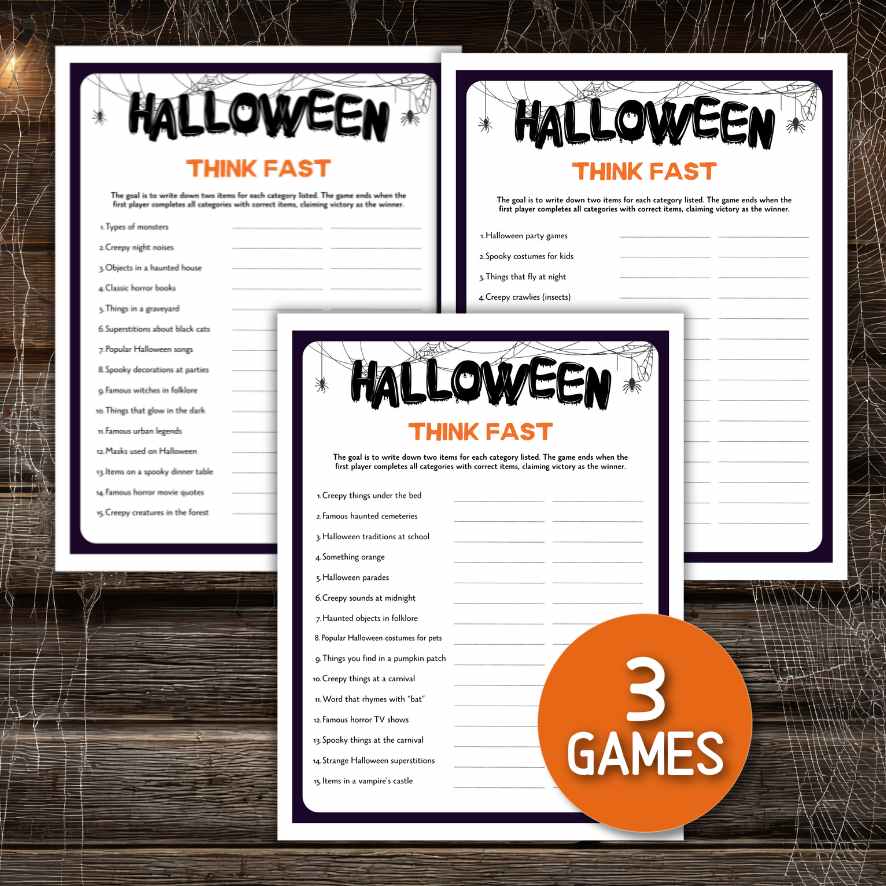 Printable Halloween party games