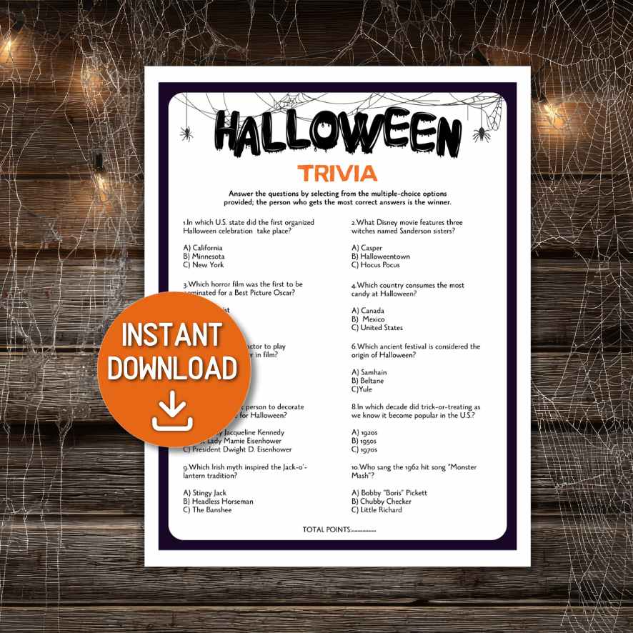 halloween printable quiz