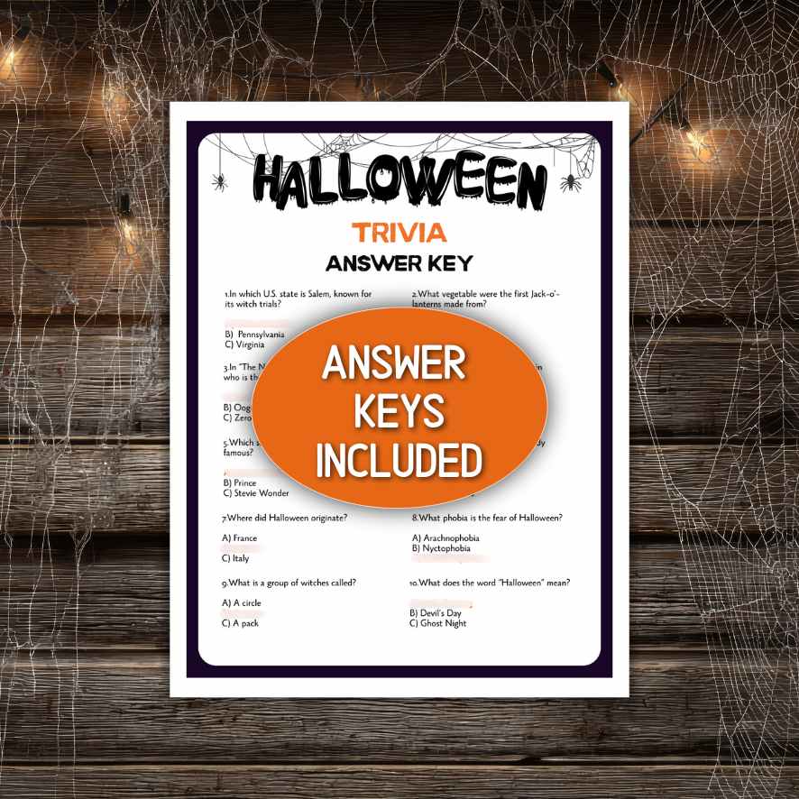 halloween printable quiz with answers