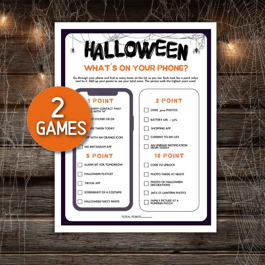Printable Halloween party games