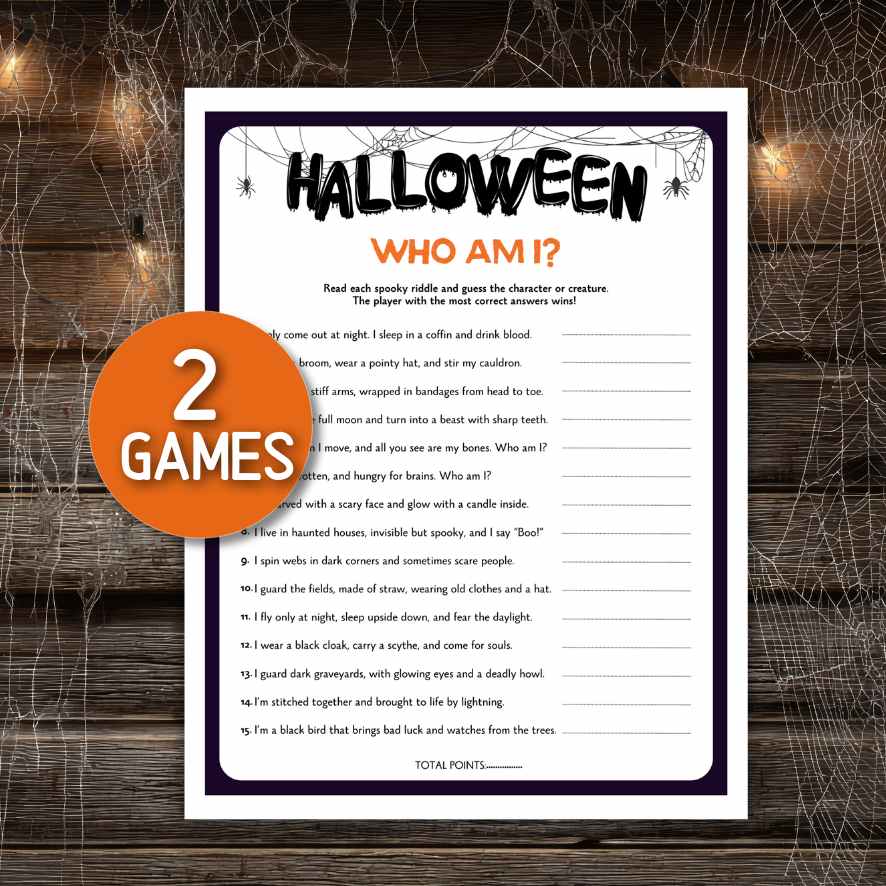 who am I halloween game questions