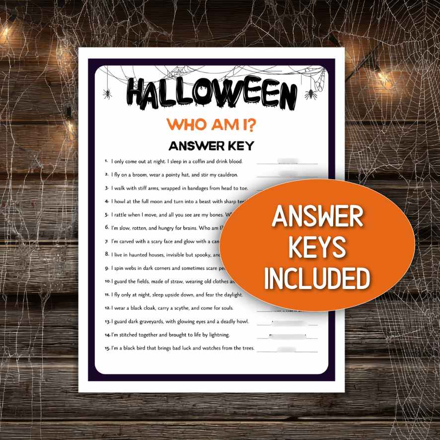 halloween who am i with answers