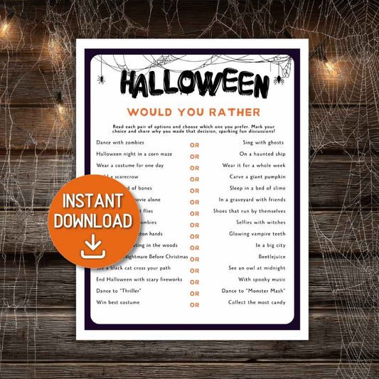 halloween would you rather printable