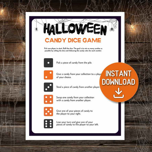 halloween candy dice game