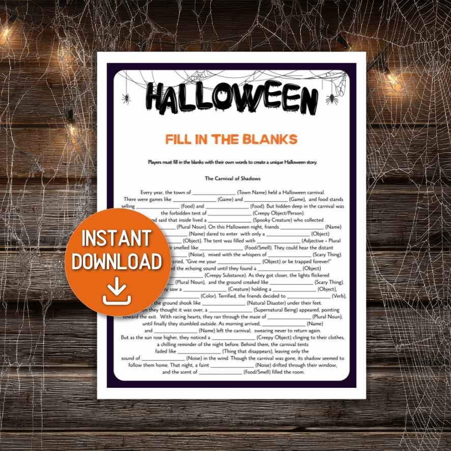 halloween mad libs