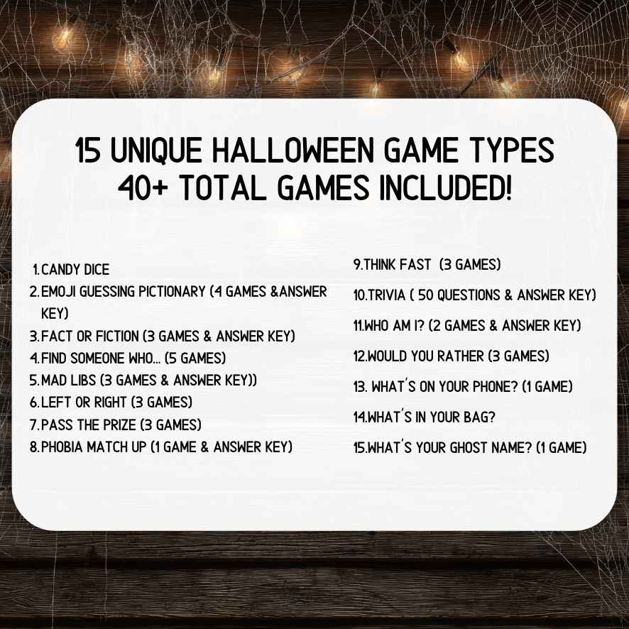 printable halloween games bundle