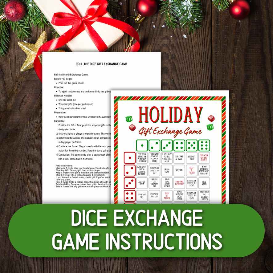roll the dice christmas gift game
