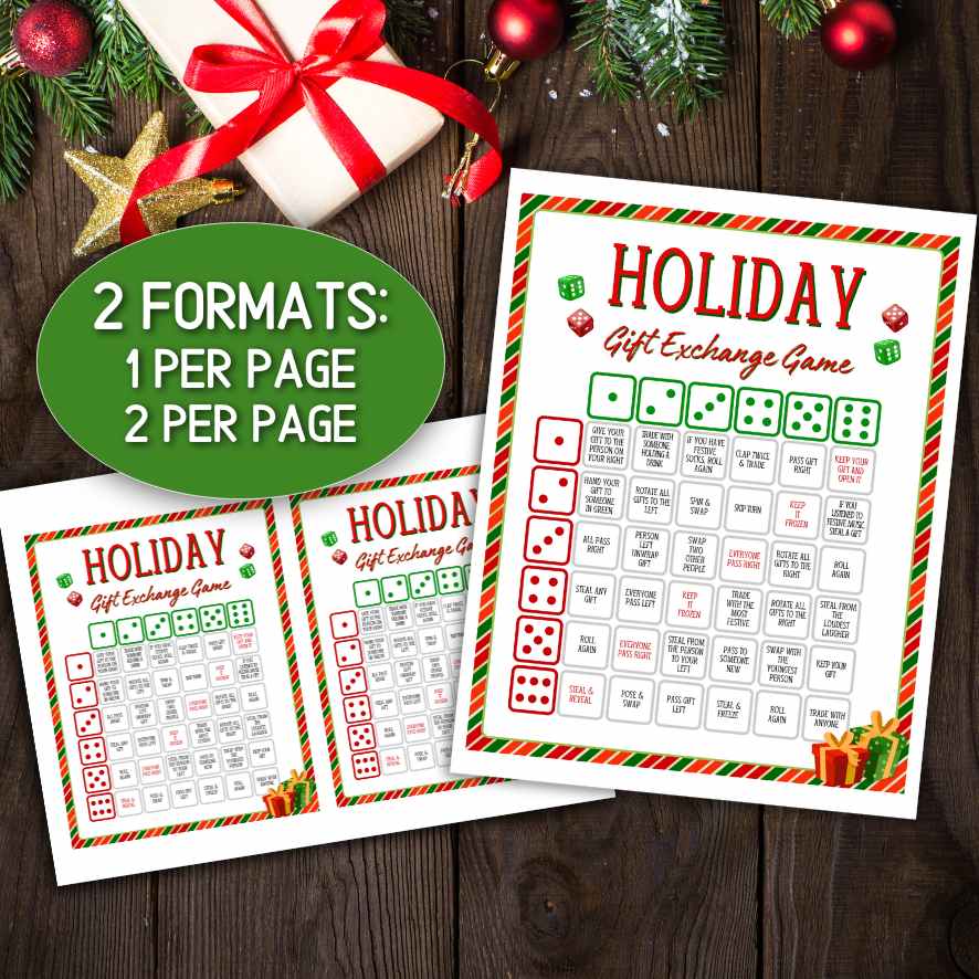 holiday gift exchange printable