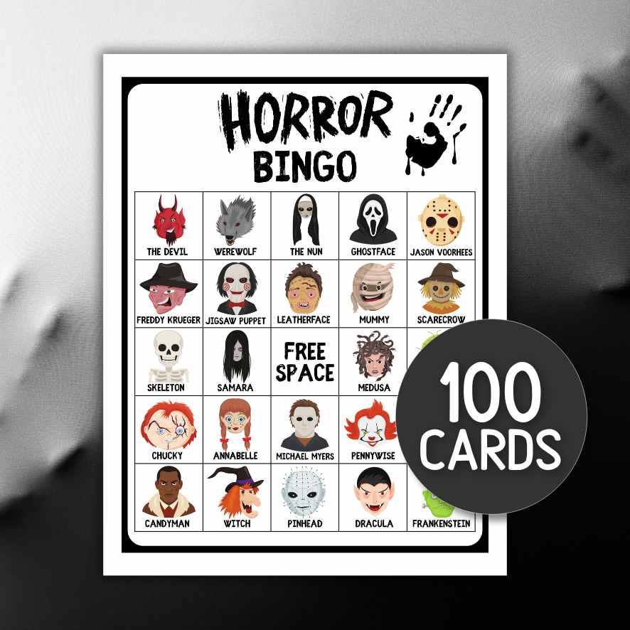 horror movie bingo cards