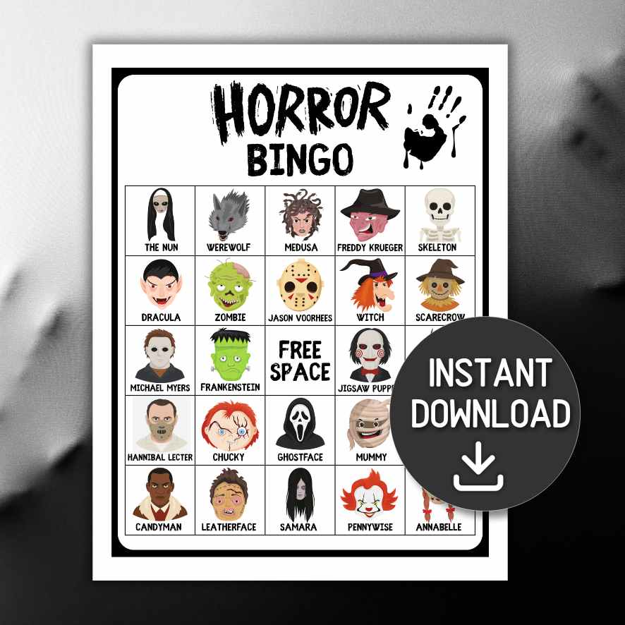 horror movie bingo