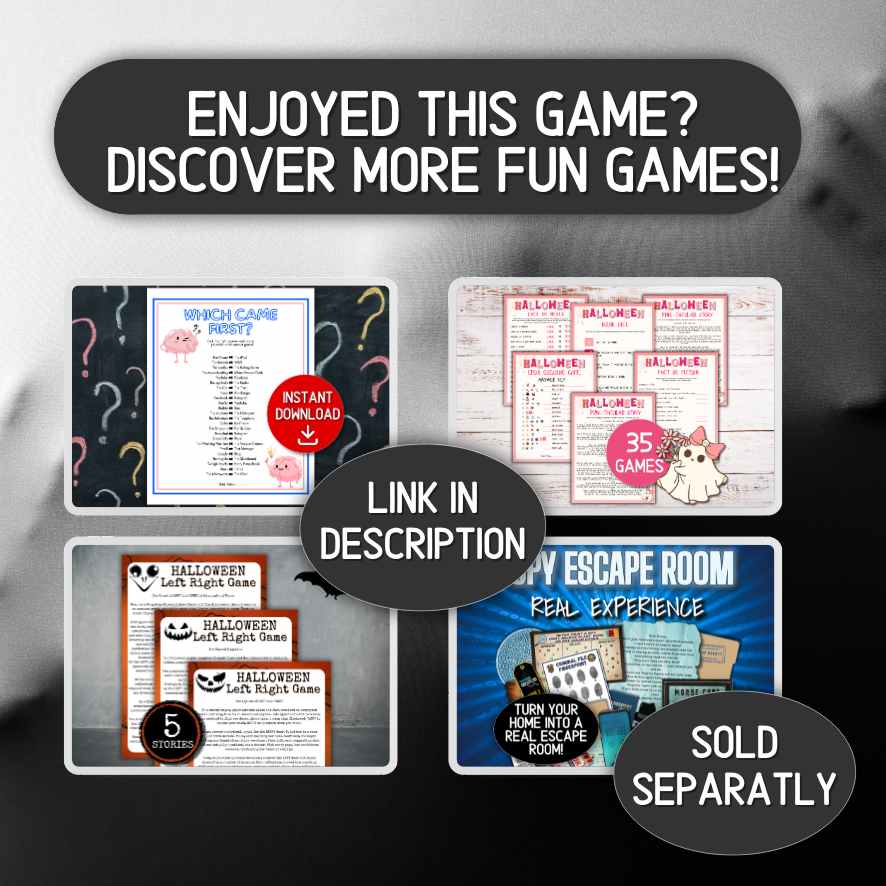 Printable Halloween party games

