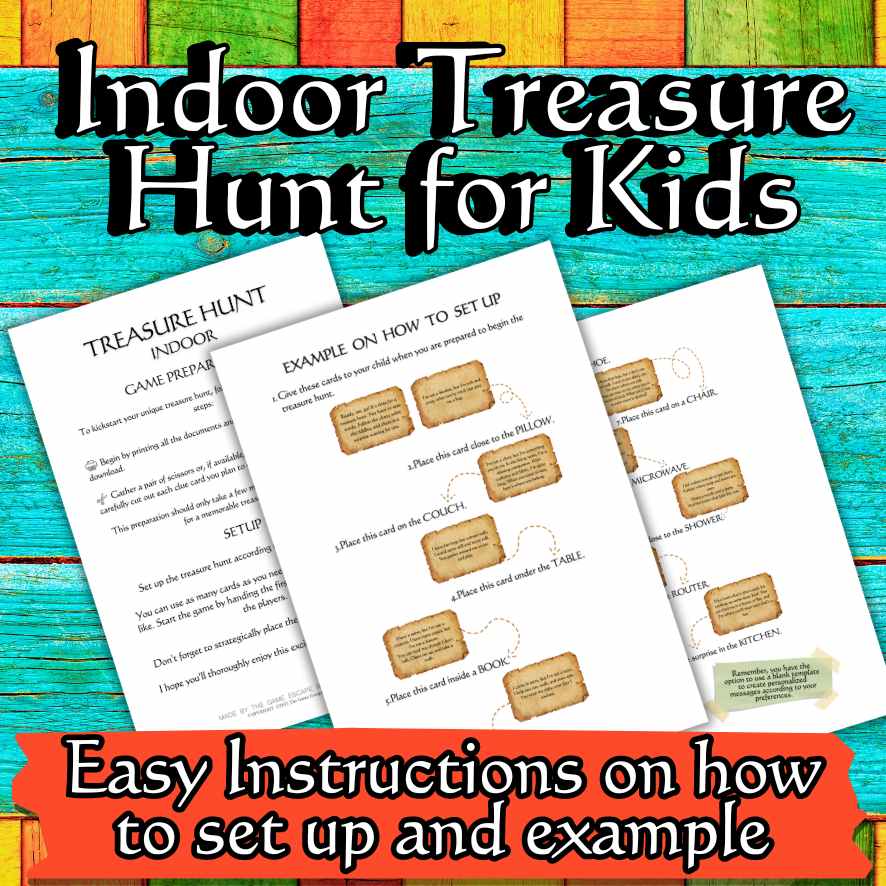 indoor treasure hunt clues printable