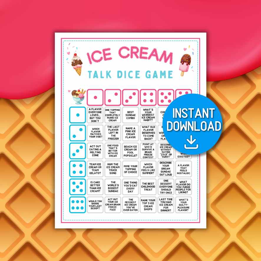 ice cream talk dice game