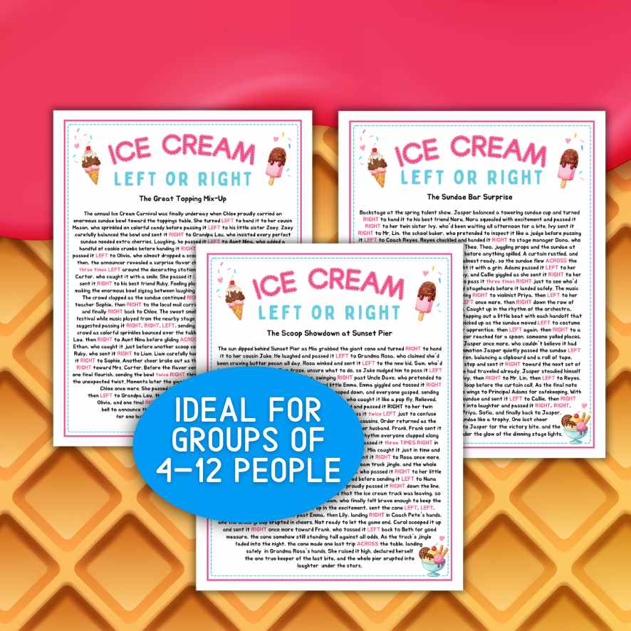 ice cream left or right printable