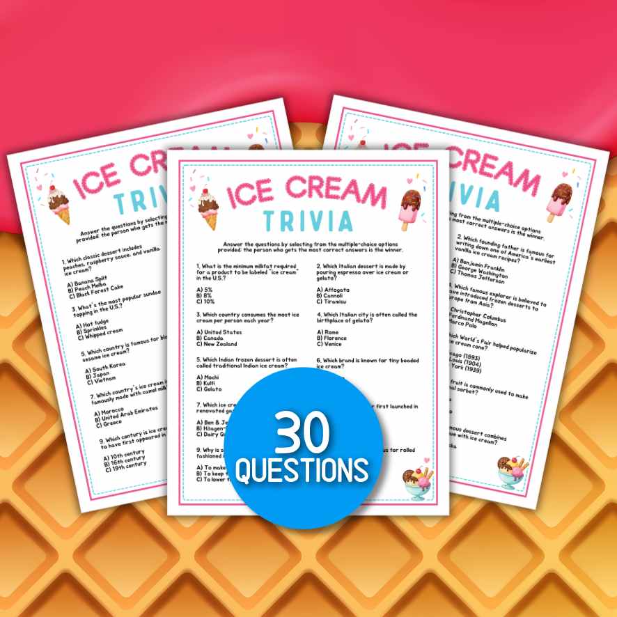 ice cream trivia game printable