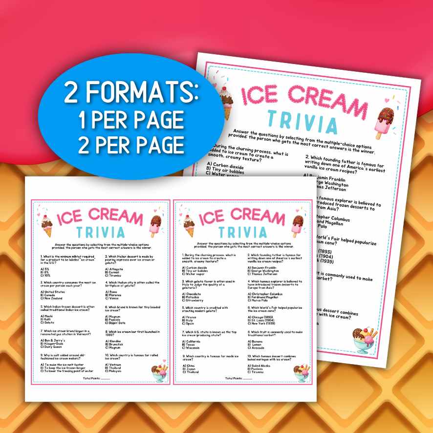 ice cream quiz questions

