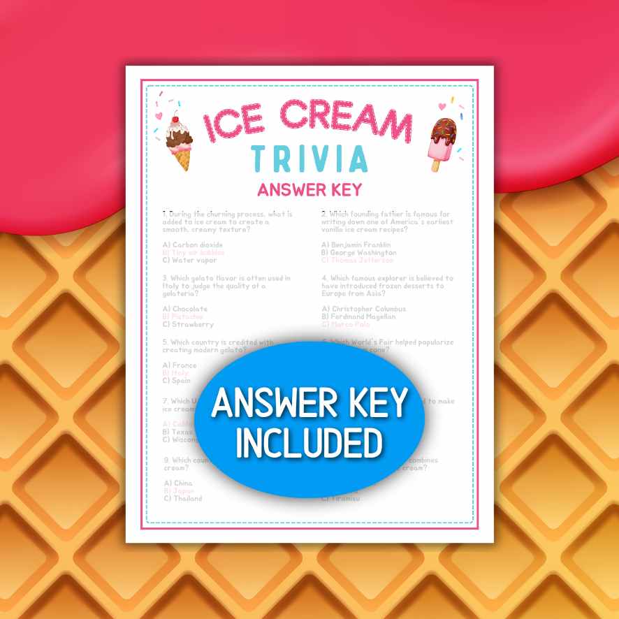 ice cream quiz with answers