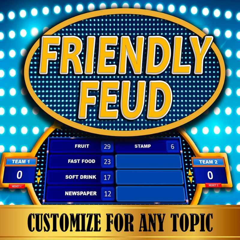 FAMILY FRIENDLY FEUD POWERPOINT GAME BLANK TEMPLATE