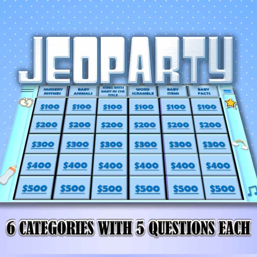 JEOPARTY BABY SHOWER BOY - POWERPOINT GAME – The Game Room