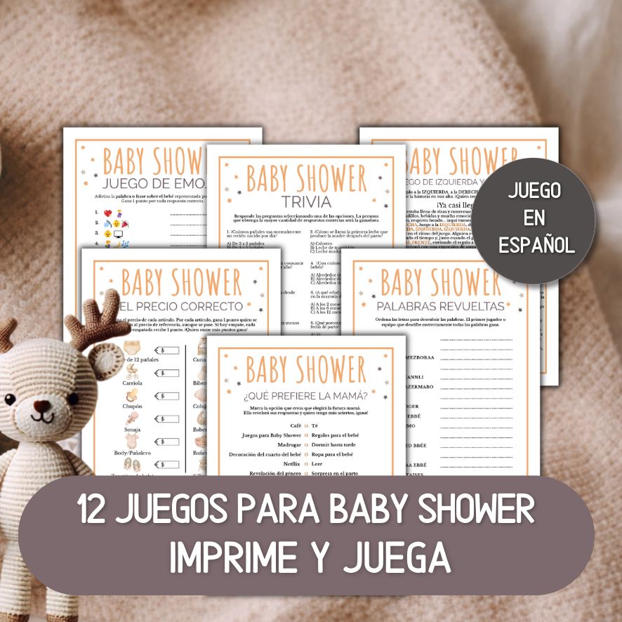 juegos imprimibles para baby shower en español