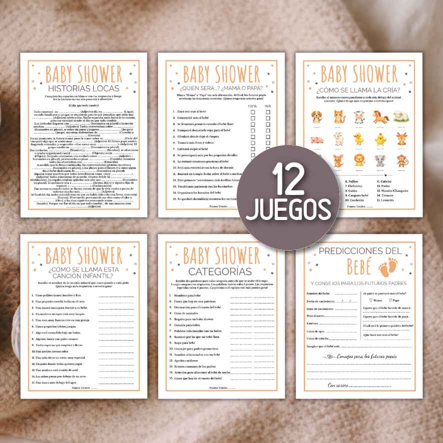 actividades imprimibles para baby shower