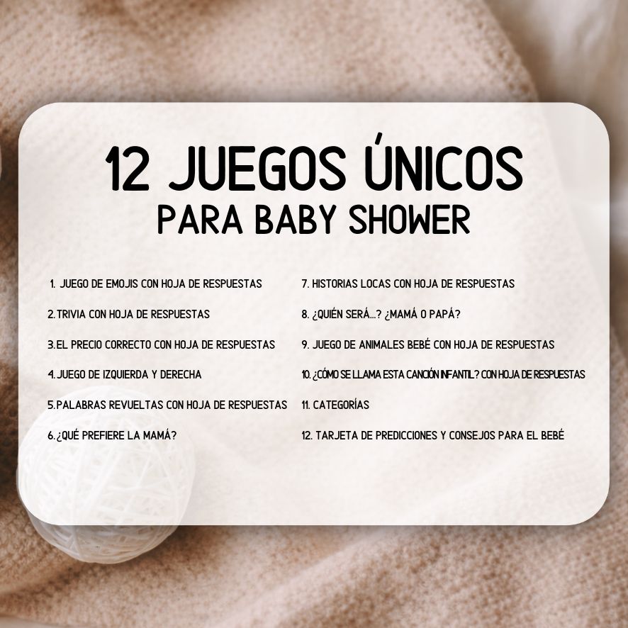 juegos imprimibles baby shower