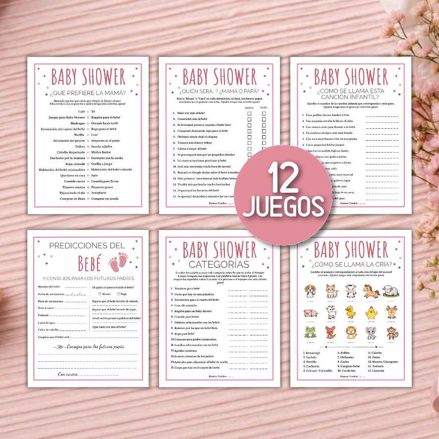 juegos baby shower para imprimir