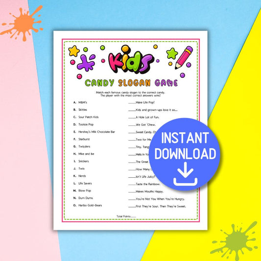 kids candy slogan game