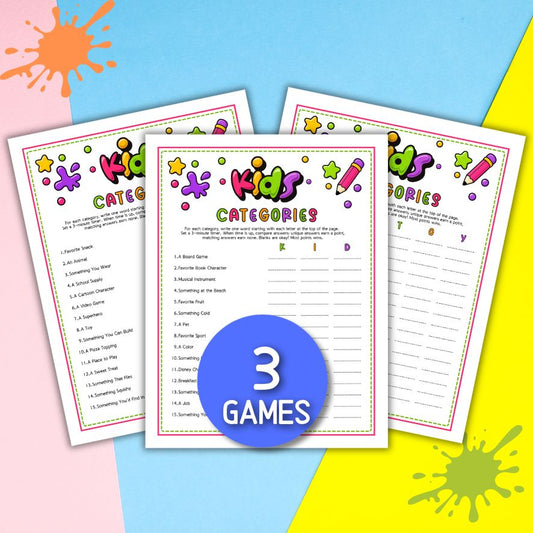kids categories game printable