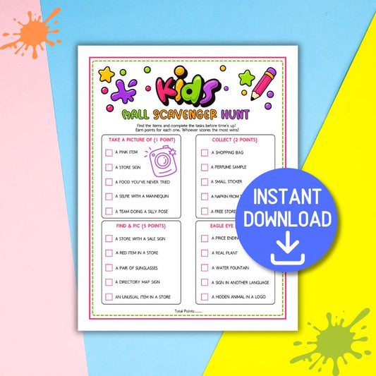 mall scavenger hunt for kids