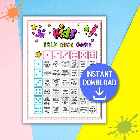 kids talk dice game

