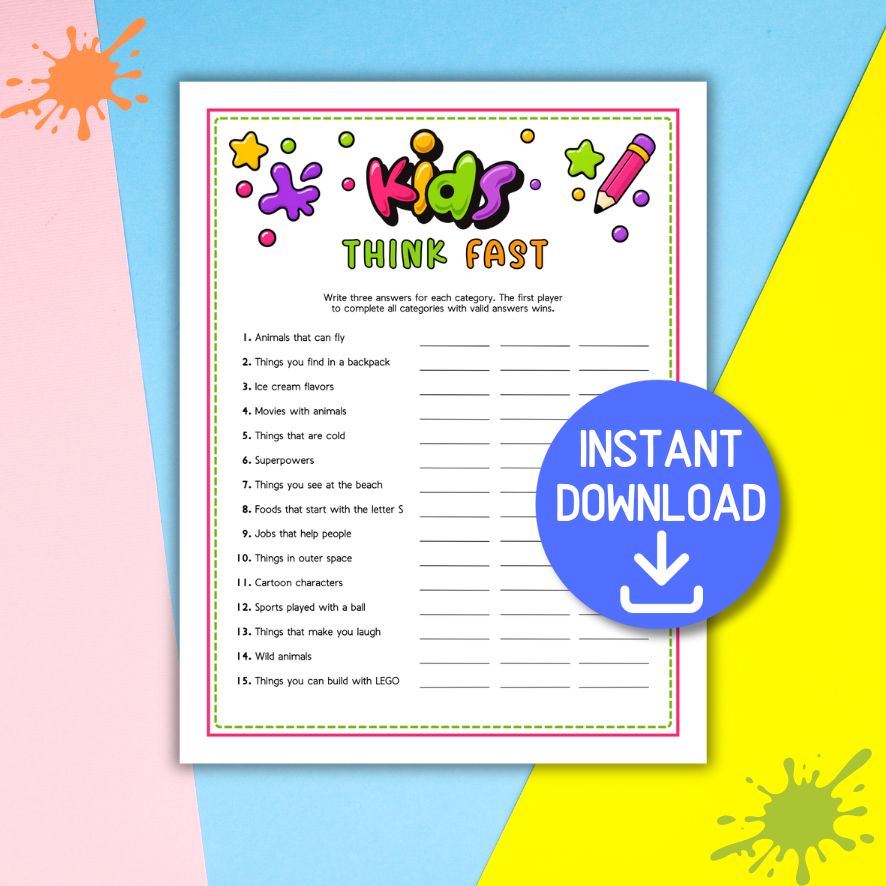 tweens printable game