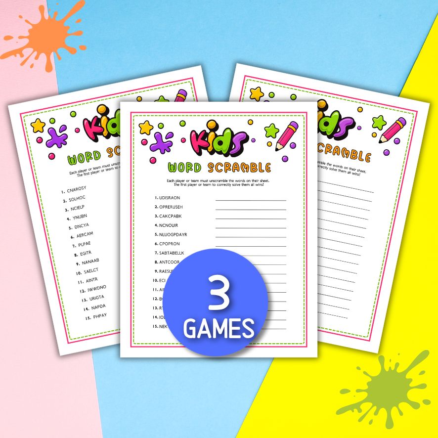 kids word scramble game