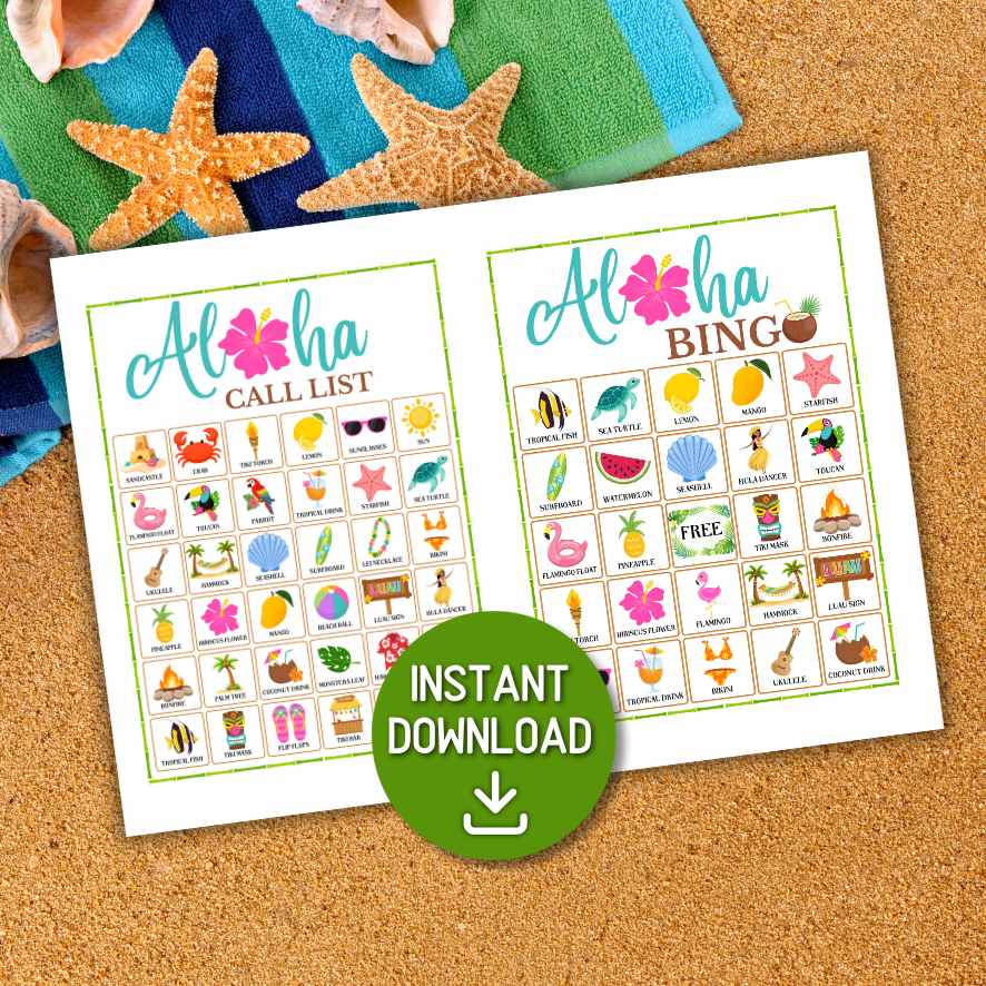 tropical bingo cards