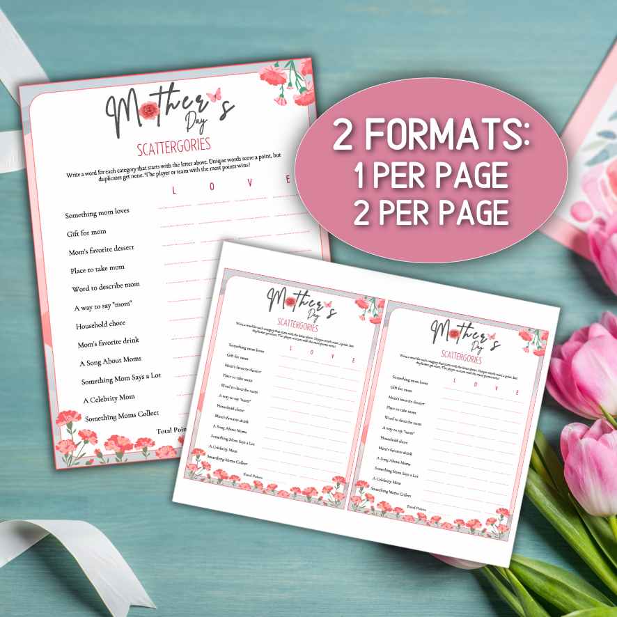 mothers day scattergories game
