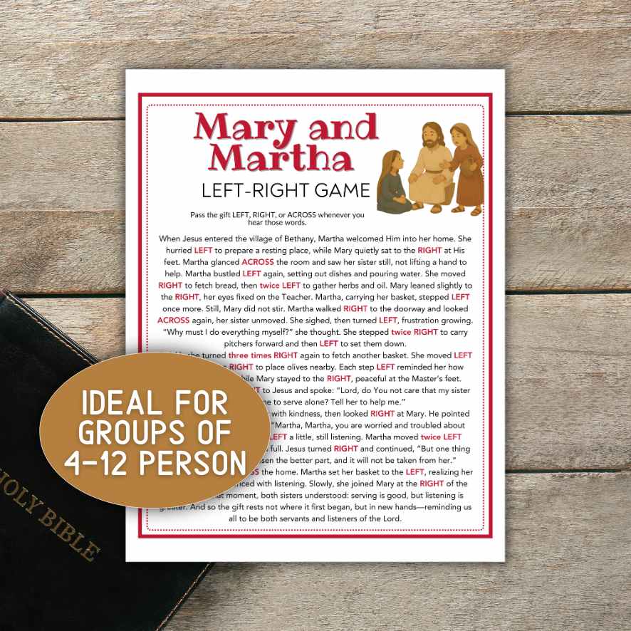 Mary and Martha left right game printable