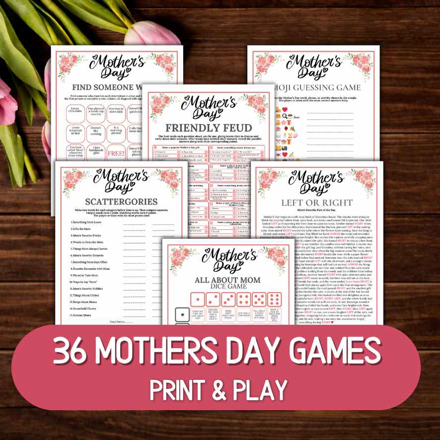 mothers day games bundle printable
