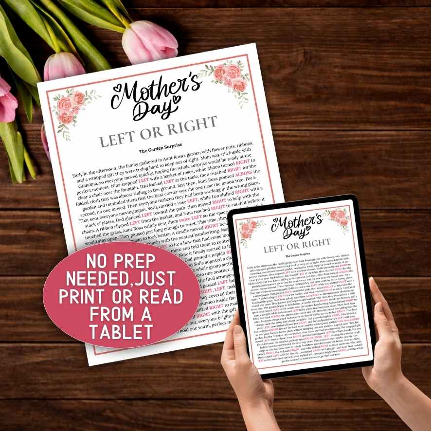 mothers day pass the present game