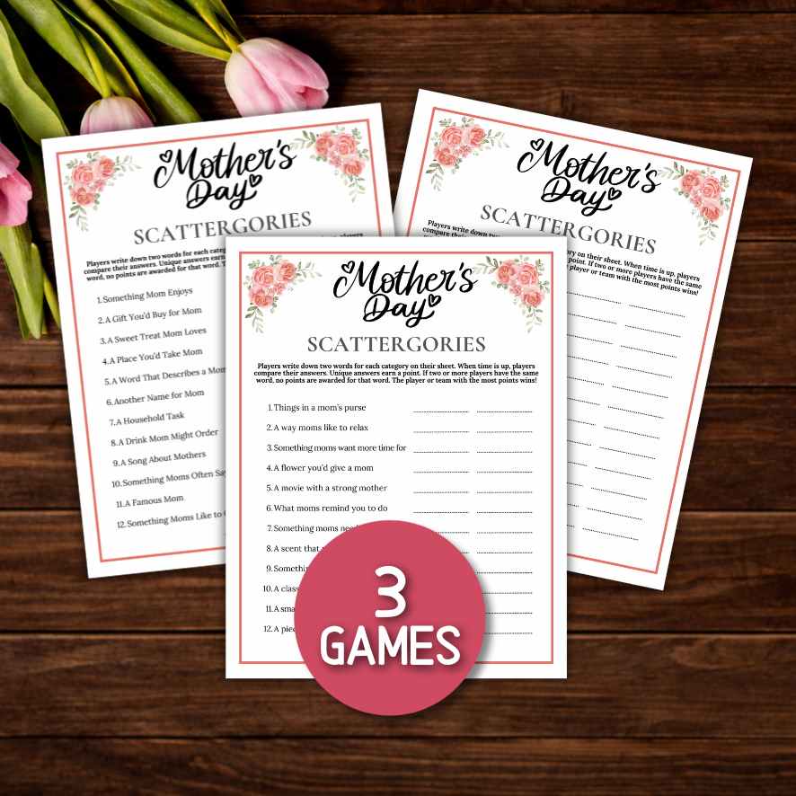 mothers day scattergories game printable
