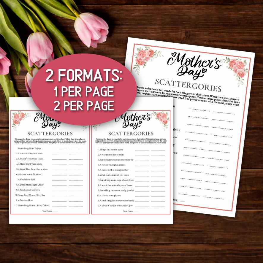 mothers day scattergories