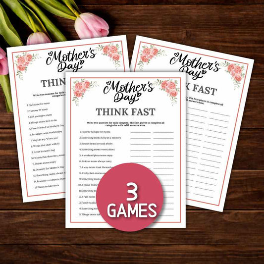 mothers day think fast game printable