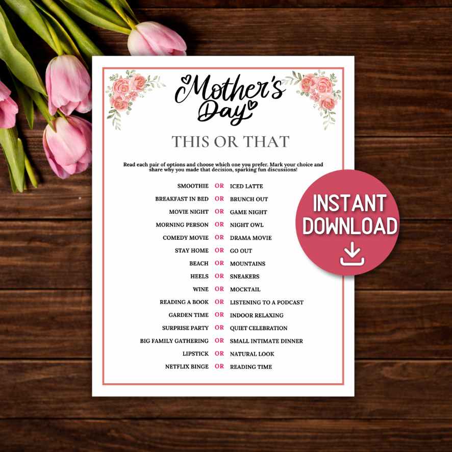floral mothers day game