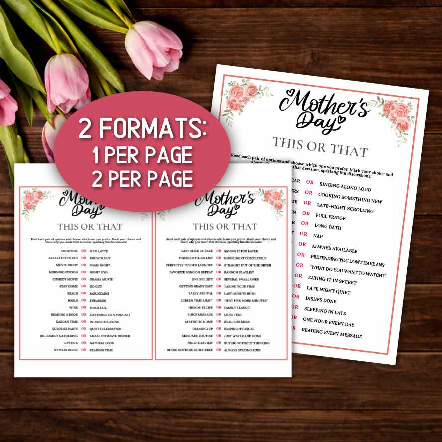 mothers day this or that questions