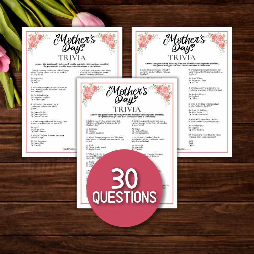mothers day trivia

