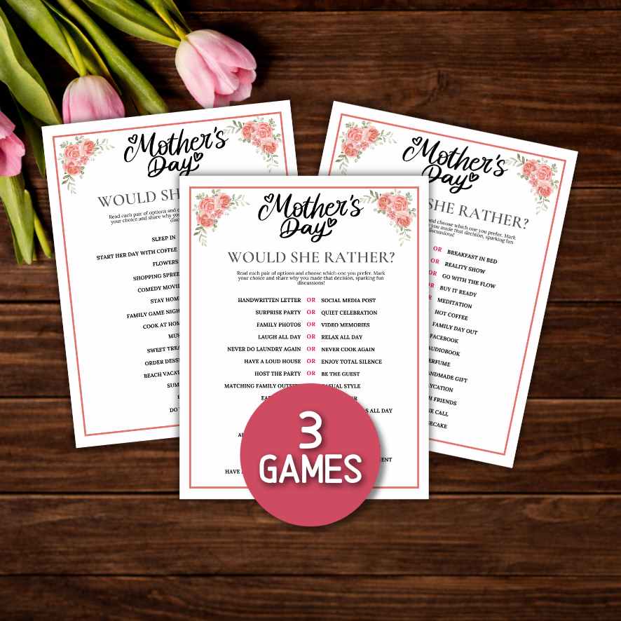 mothers day would she rather game printable