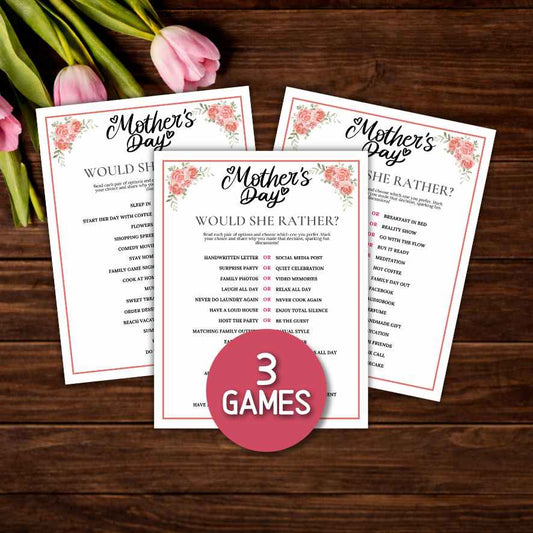 mothers day would she rather game printable
