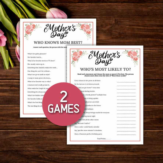 mothers day party games printable