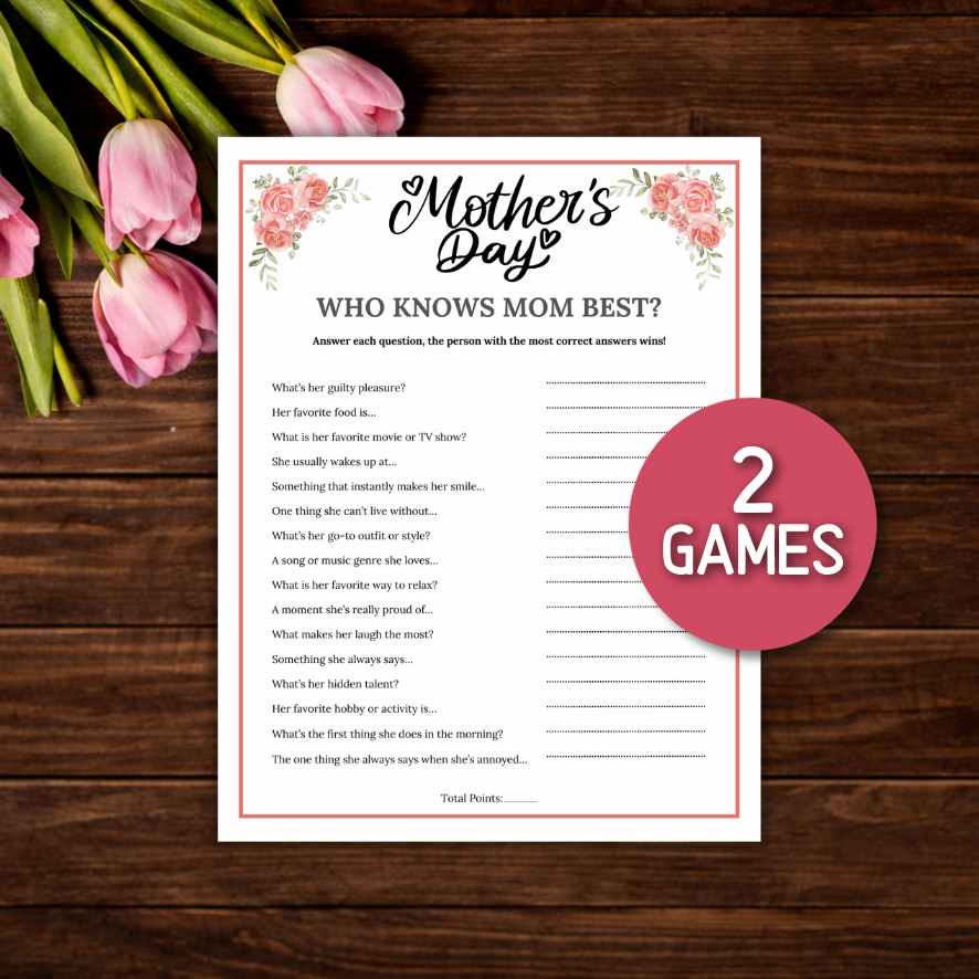 who knows mommy best printable