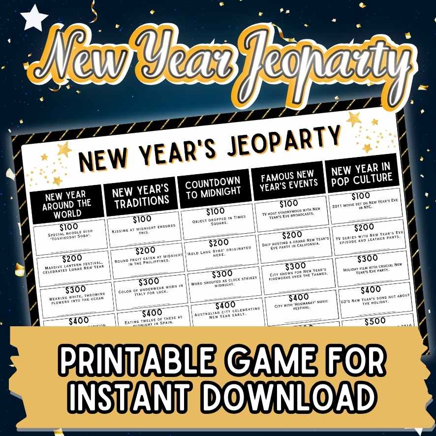 Jeopardy-style Game for New Year